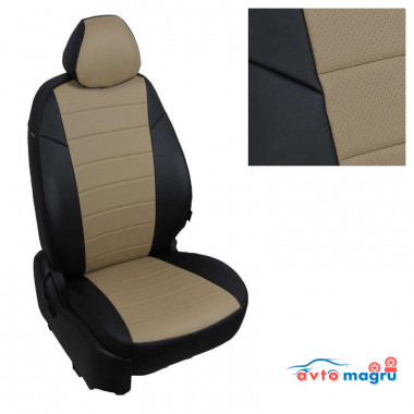 Чехлы Автопилот для Ford Kuga titanium 2008-2012, экокожа черный, темно-бежевый